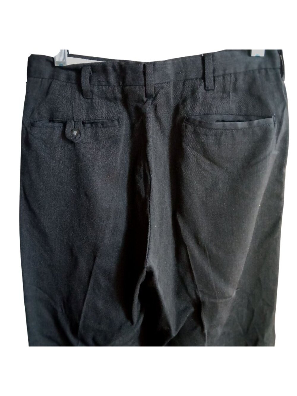Vintage 26x28 Dress Pants Slacks 1970's Brent Steel Zipper Faded Lawyer Gray